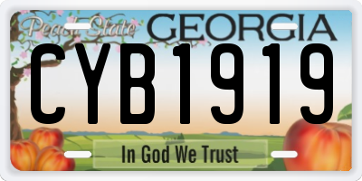 GA license plate CYB1919