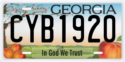 GA license plate CYB1920