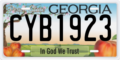 GA license plate CYB1923