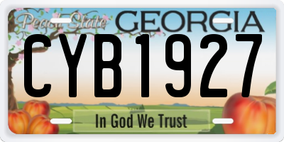 GA license plate CYB1927