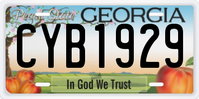 GA license plate CYB1929
