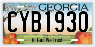 GA license plate CYB1930
