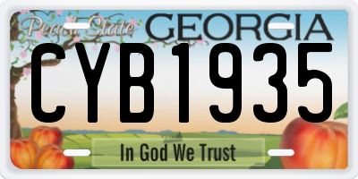 GA license plate CYB1935