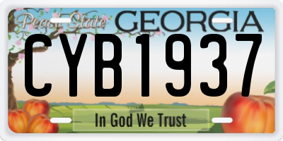 GA license plate CYB1937