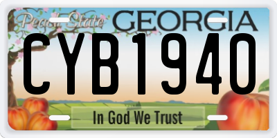 GA license plate CYB1940