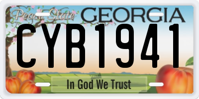 GA license plate CYB1941