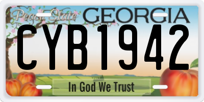 GA license plate CYB1942