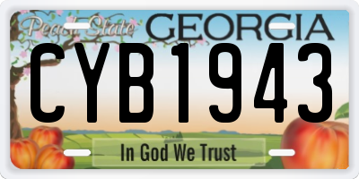 GA license plate CYB1943