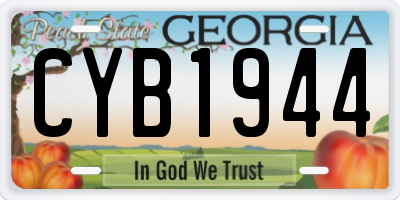 GA license plate CYB1944