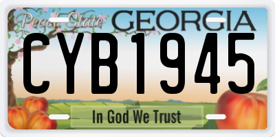 GA license plate CYB1945