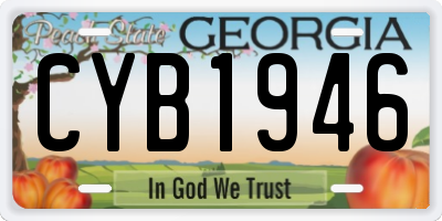 GA license plate CYB1946