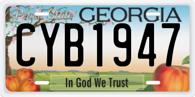 GA license plate CYB1947