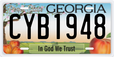 GA license plate CYB1948