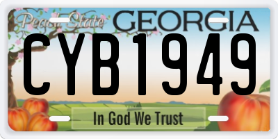 GA license plate CYB1949