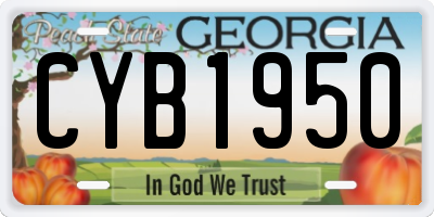 GA license plate CYB1950