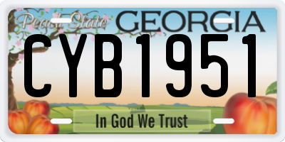 GA license plate CYB1951