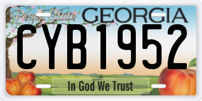 GA license plate CYB1952