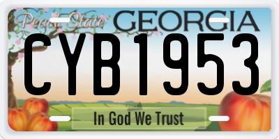 GA license plate CYB1953