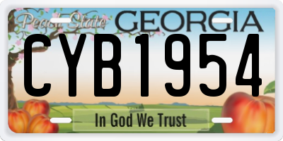 GA license plate CYB1954