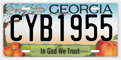 GA license plate CYB1955