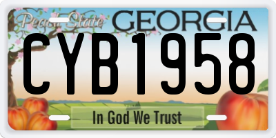 GA license plate CYB1958