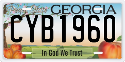 GA license plate CYB1960