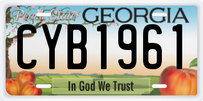 GA license plate CYB1961