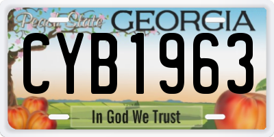 GA license plate CYB1963