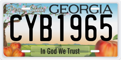 GA license plate CYB1965