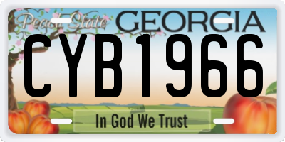 GA license plate CYB1966