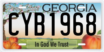 GA license plate CYB1968