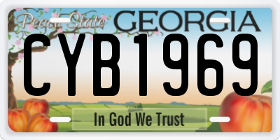GA license plate CYB1969
