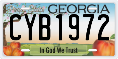 GA license plate CYB1972