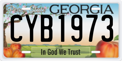 GA license plate CYB1973