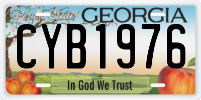GA license plate CYB1976