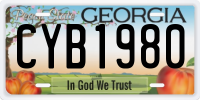 GA license plate CYB1980