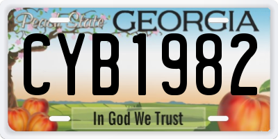GA license plate CYB1982