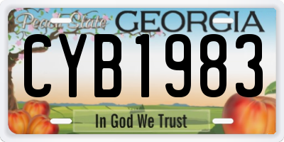 GA license plate CYB1983