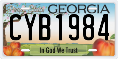 GA license plate CYB1984