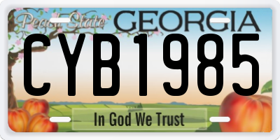 GA license plate CYB1985
