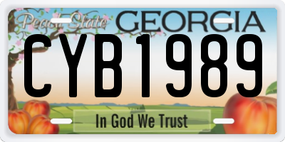 GA license plate CYB1989