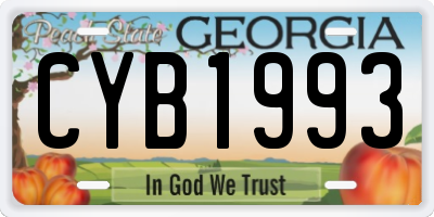 GA license plate CYB1993