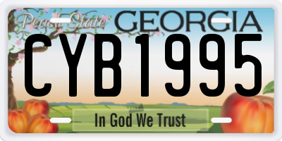 GA license plate CYB1995