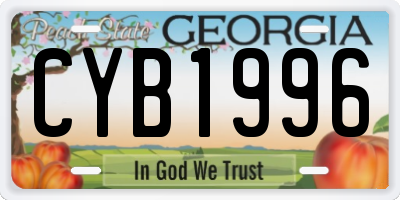 GA license plate CYB1996