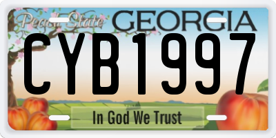 GA license plate CYB1997