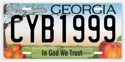 GA license plate CYB1999