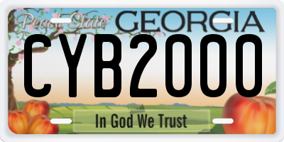 GA license plate CYB2000