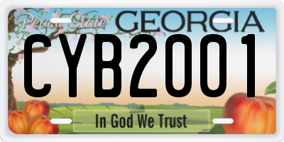 GA license plate CYB2001