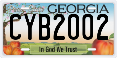 GA license plate CYB2002