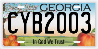 GA license plate CYB2003